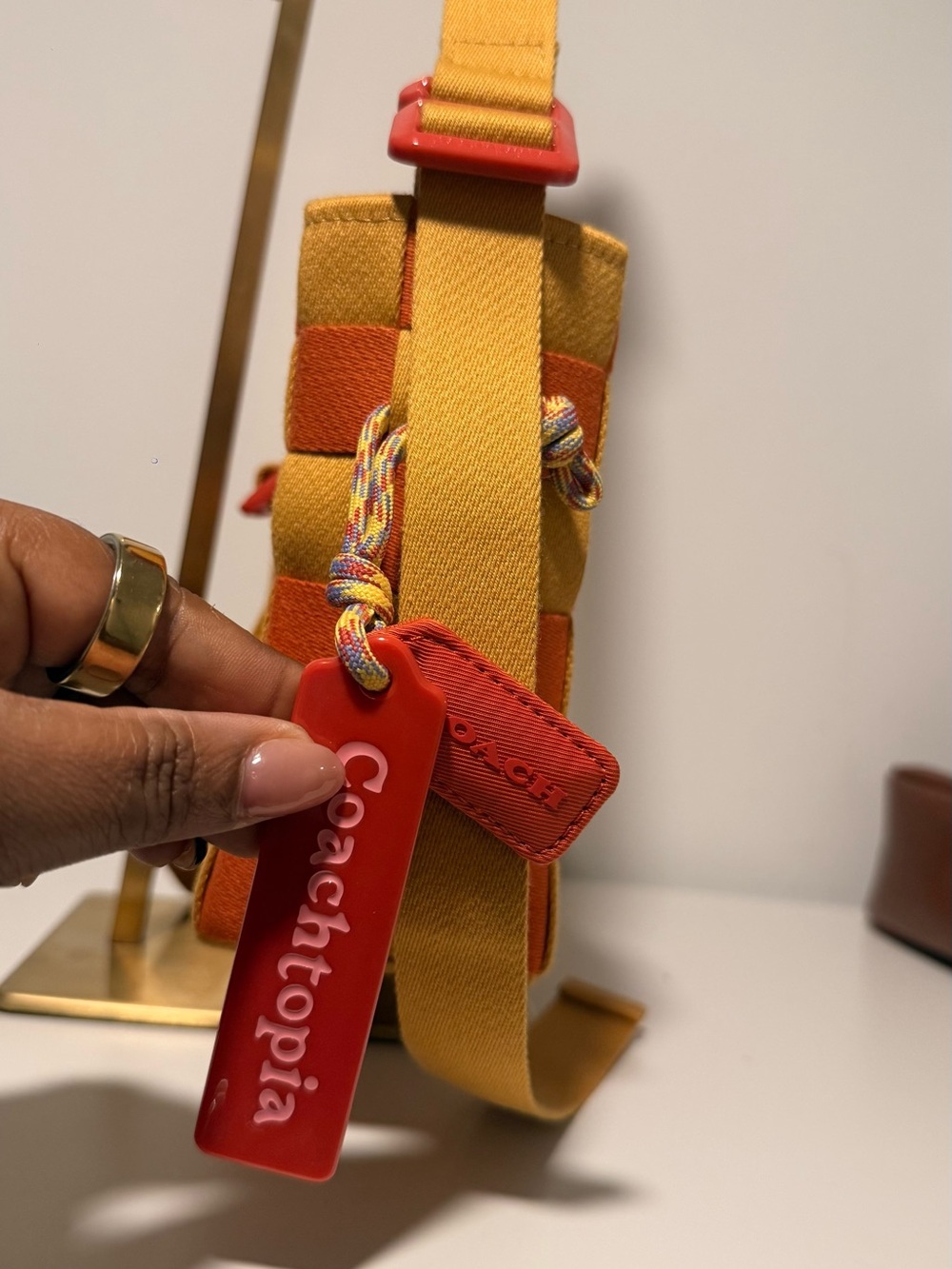 Coachtopia Woven Orange & Yellow Checker Shoulder Bag (NWOT) - Picture 4 of 5